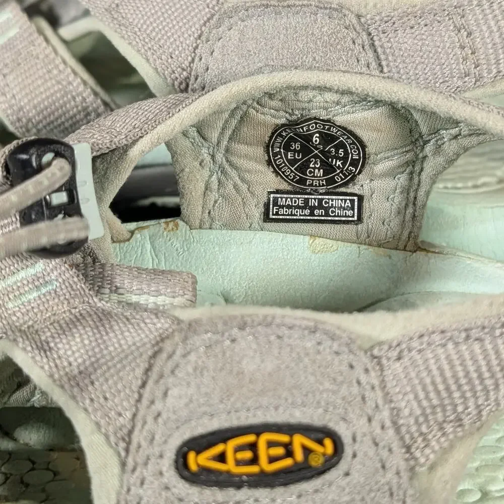 KEEN Newport H2 Waterproof Hiking Water Sandals Gray Mint Women's 6 Gorpcore